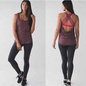 Lululemon Wild Tank Top - Heathered Black Cherry - Size 8